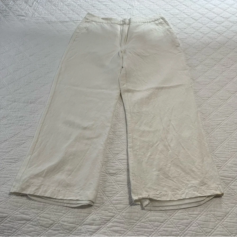 Covington petite wide leg linen pants 12p